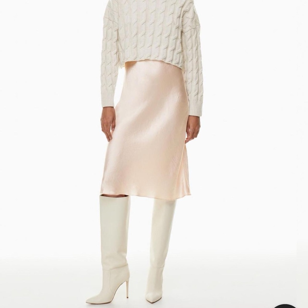 Babaton Pink Midi Slip Skirt for Work